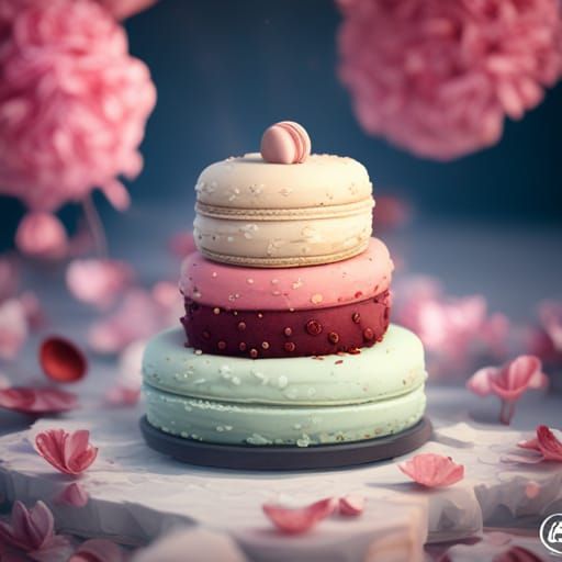 Macaroon Wedding Cake: Detailed Matte Painting