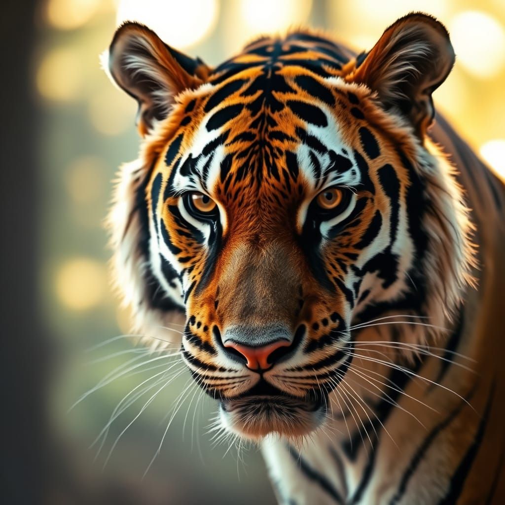 Majestic Tiger Head in Natural Sunlight