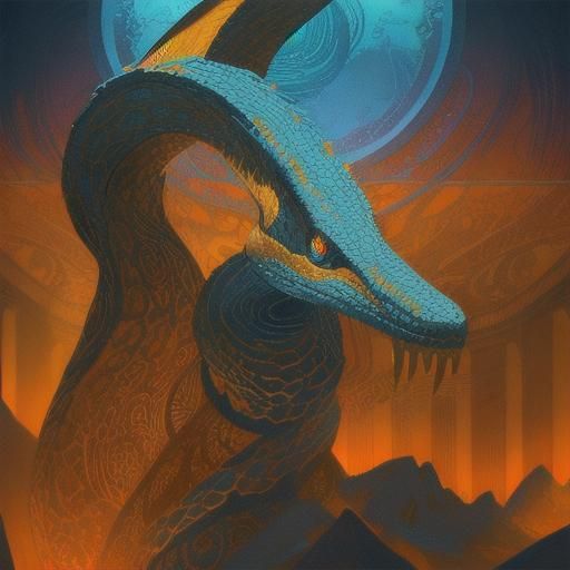 Opulent Snake Sipping in Art Deco Lounge