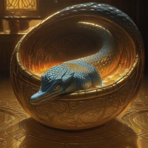 Ethereal Snake in Luxurious Art Deco Lounge