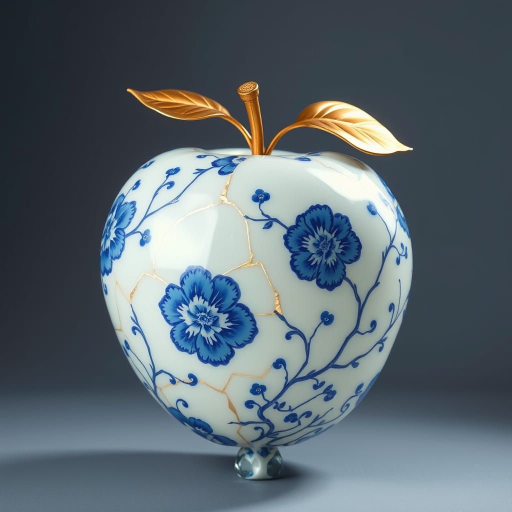 Balloon Apple with Kintsugi Repairs