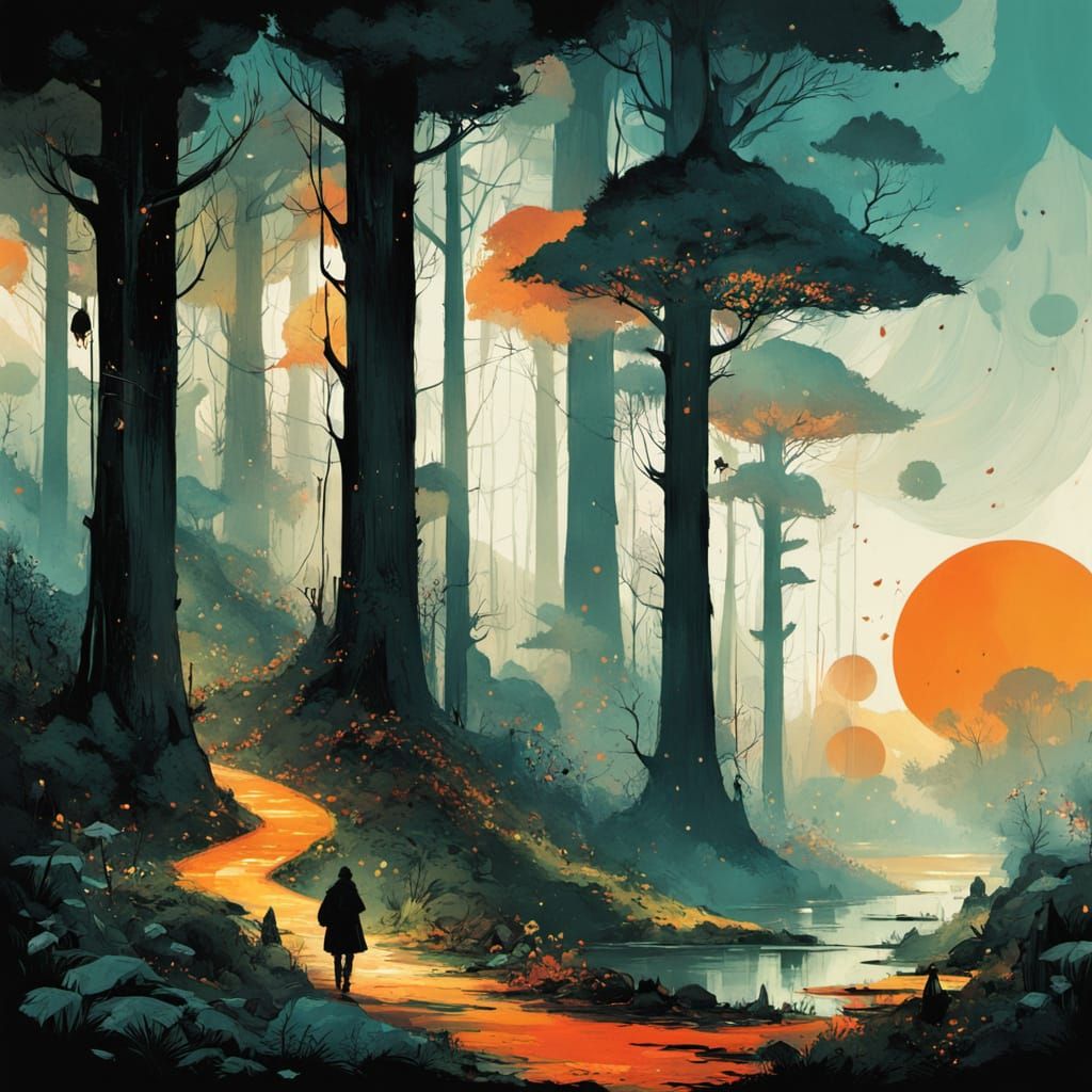 Peaceful Sunrise in Mystical Ancient Forest