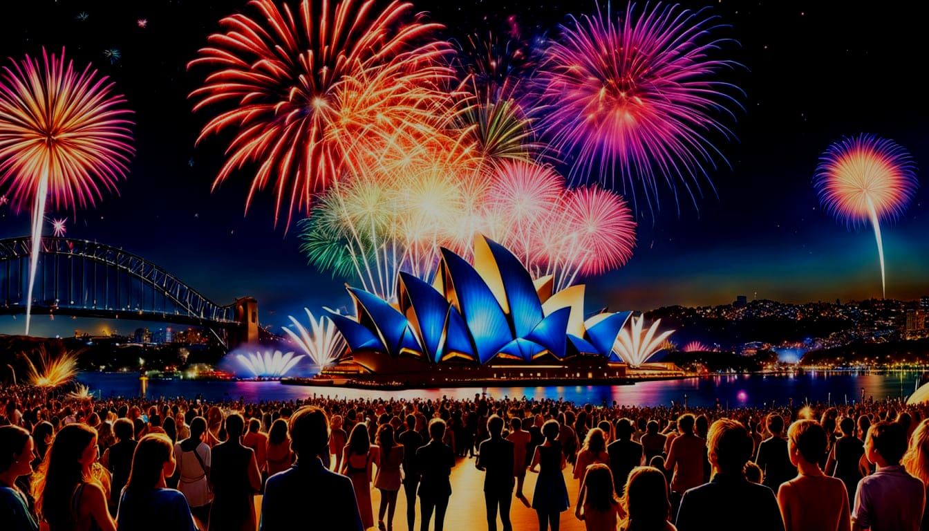Surreal New Year's Fairies Celebrate at Sydney Opera House i...
