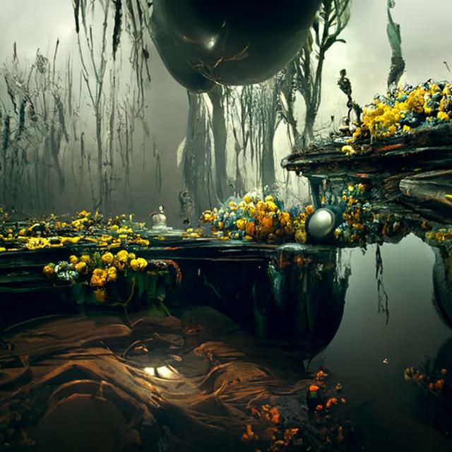 Narcissus Narcosis in Hyperrealistic Digital Style