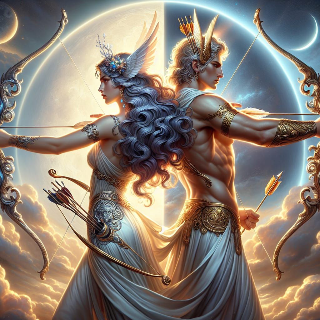 Divine Archer Twins Artemis and Apollo (Version 2)