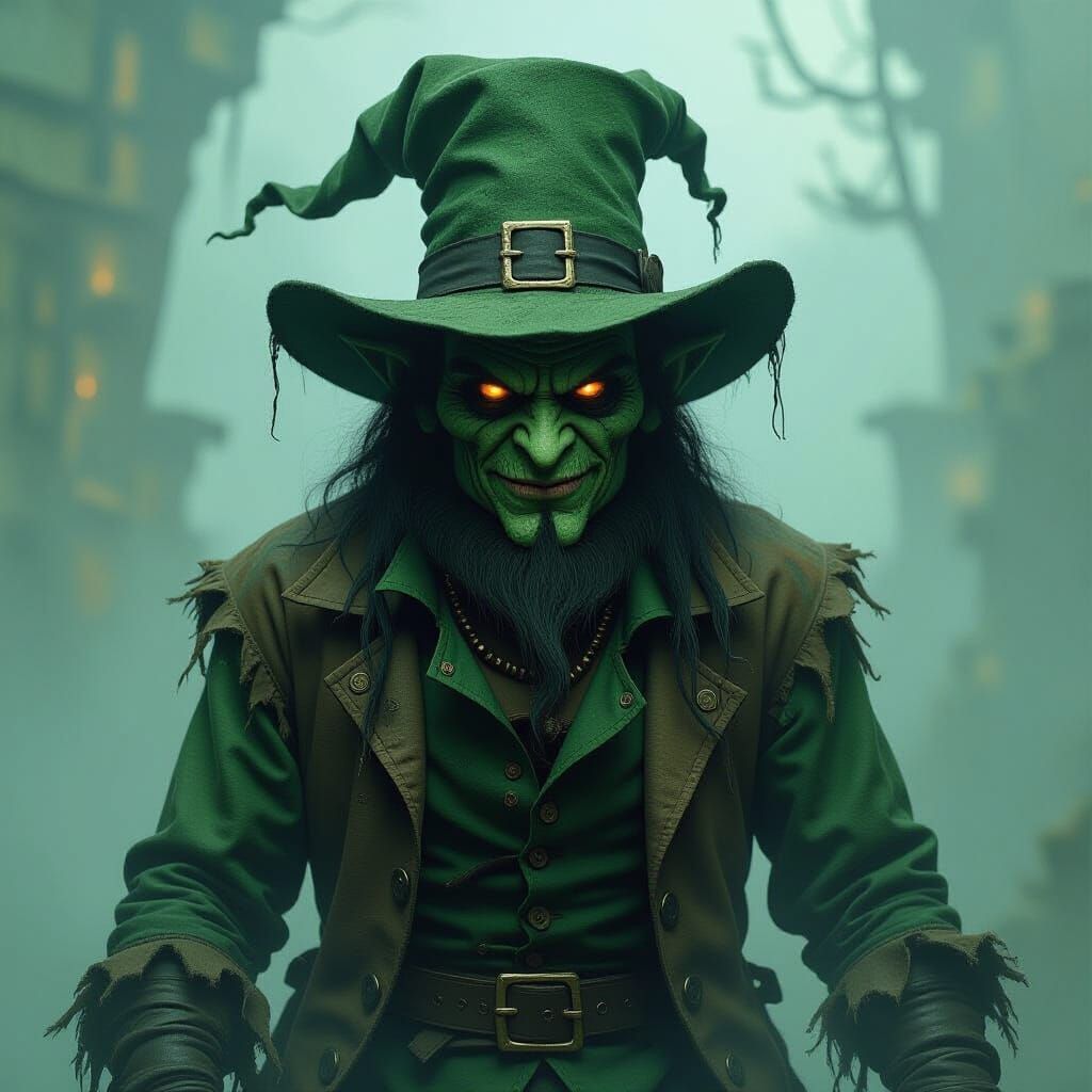 Grotesque Leprechaun in Biomechanical Style