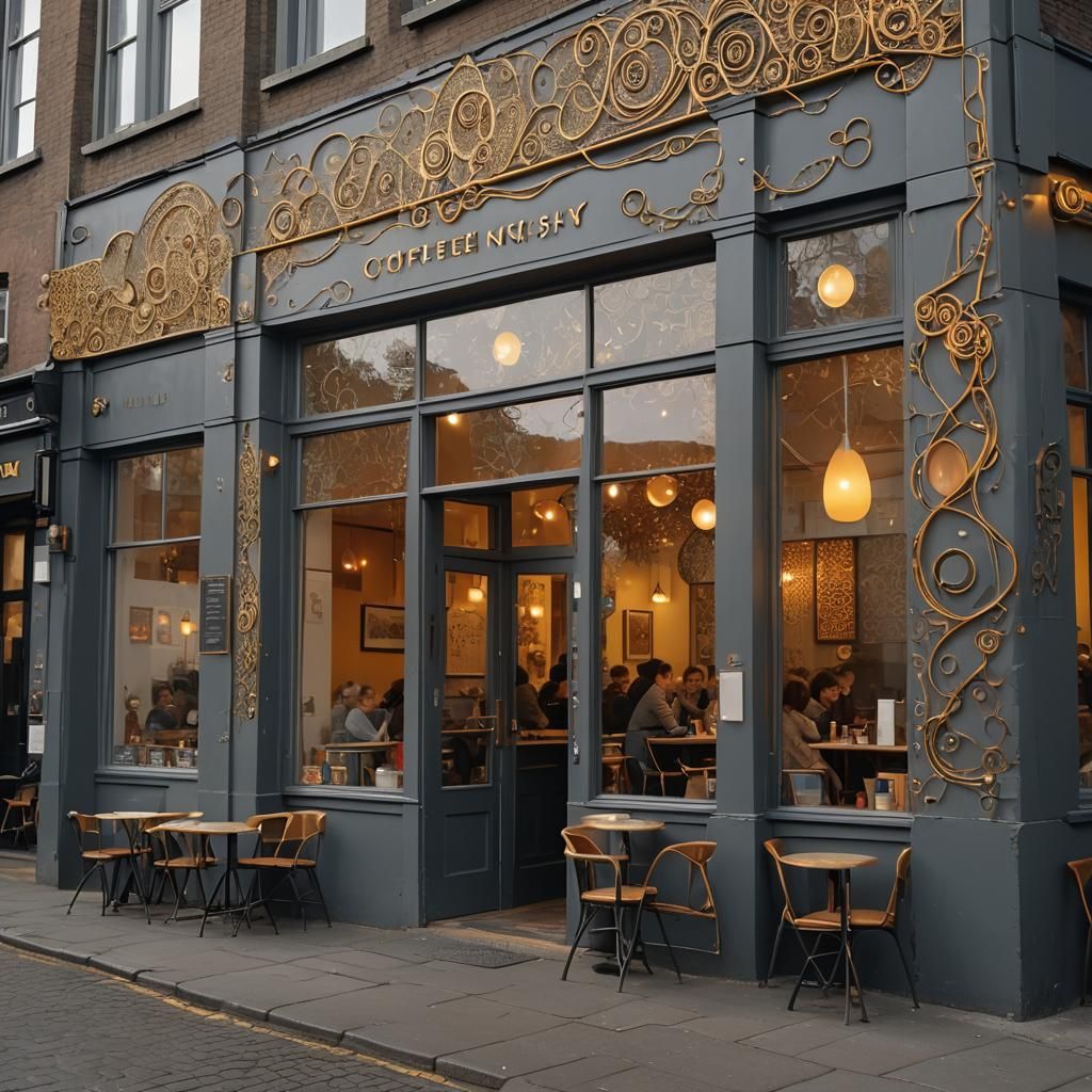 London Coffee Shop: Abstract Expressionist Photorealism