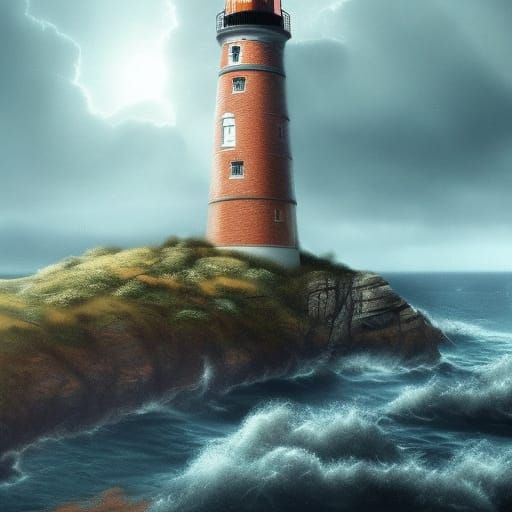 Epic Lighthouse Digital Matte Painting