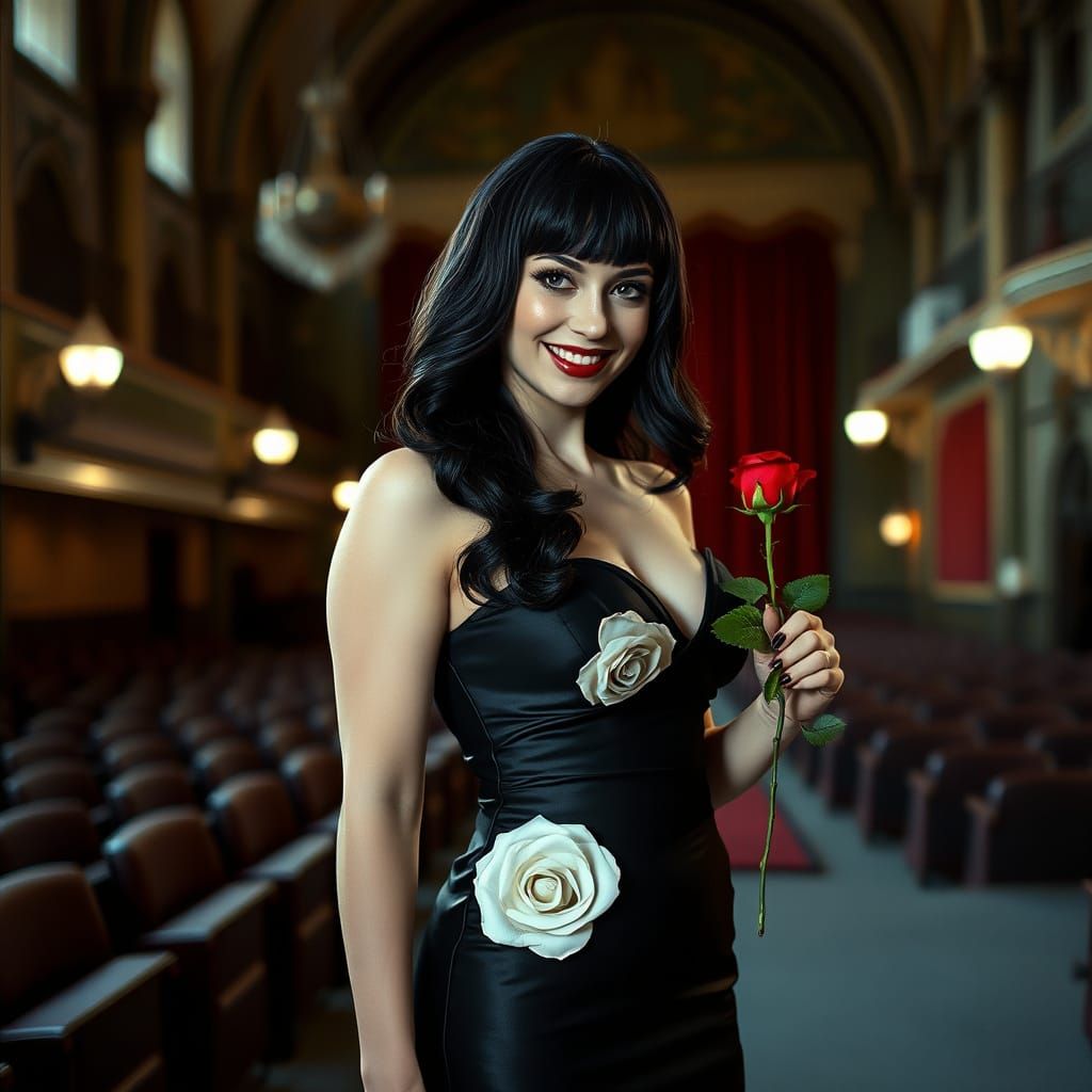 Gothic Theater Rose Mermaid Gown Cinematic Film Still