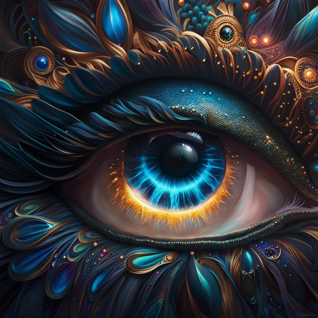 Hyper-Realistic Cosmic Eye Digital Illustration