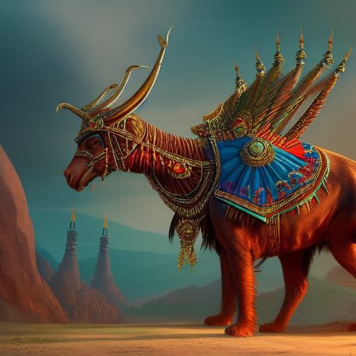 Seminude Indian Goddess in Detailed Matte Painting