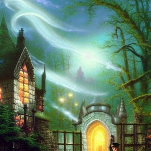 Ethereal Bunny Draco Malfoy in Fantasy Landscape