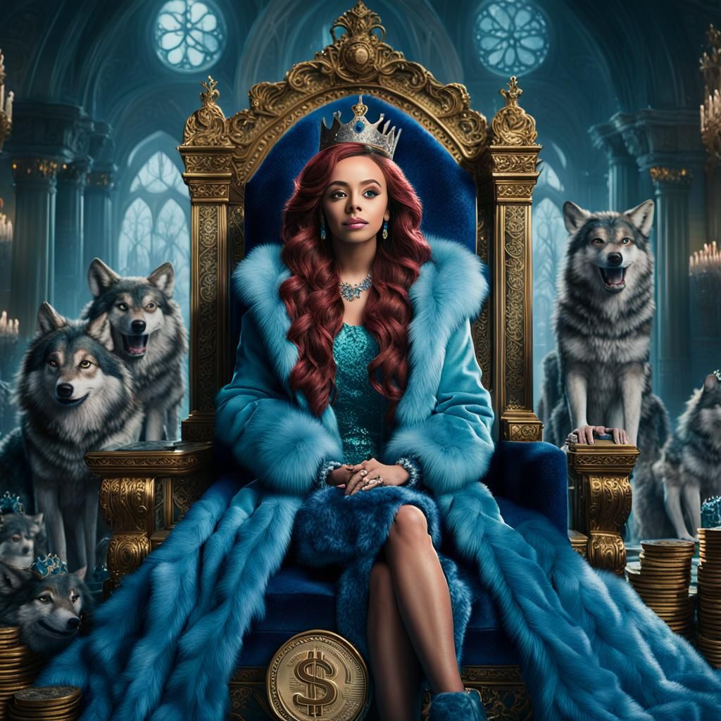 Ariel as a Fantasy Queen, Digital Art Masterpiece