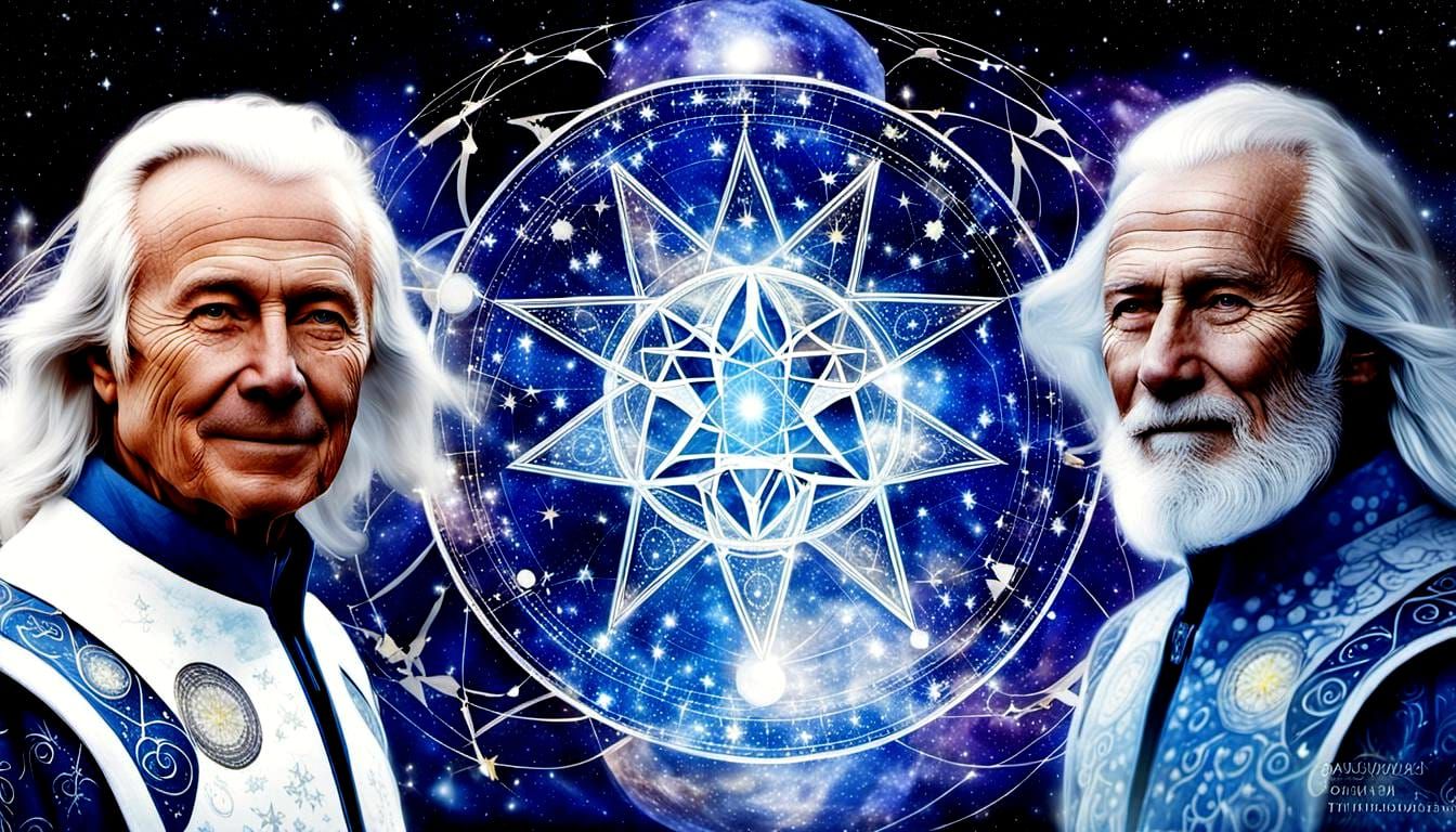 Cosmic Nordic Leader Ashtar in Double Exposure