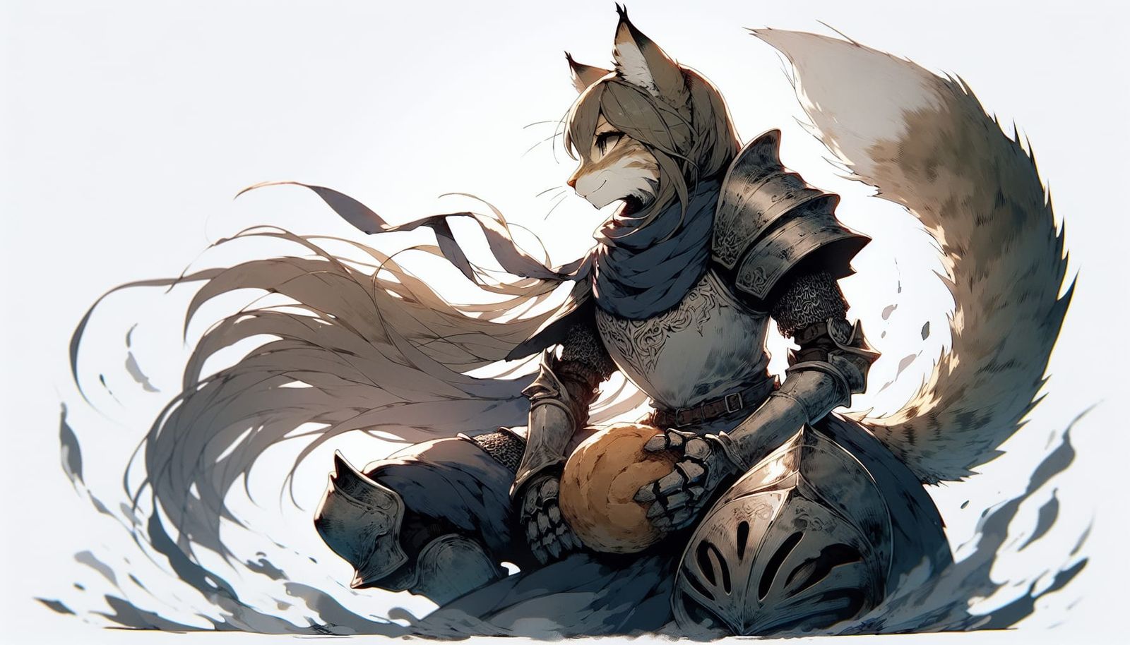 Anime Lynx Knight with Loaf in High Fantasy