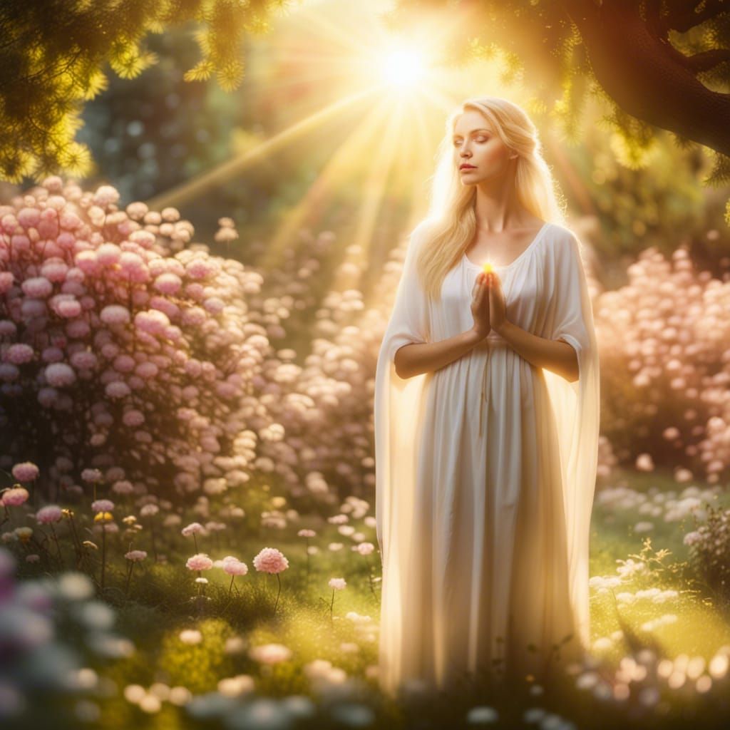 Heavenly Garden Scene with Woman and Blood