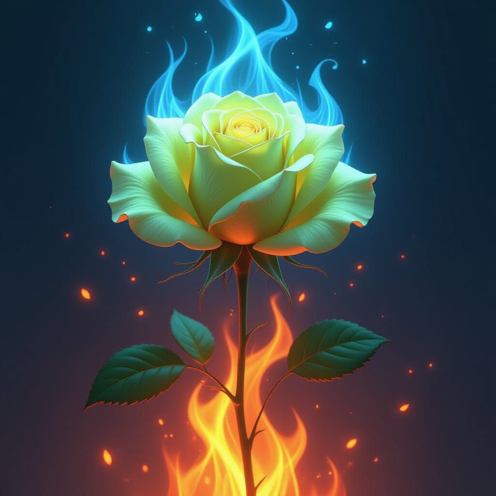 Burning Rose: A Digital Art Masterpiece