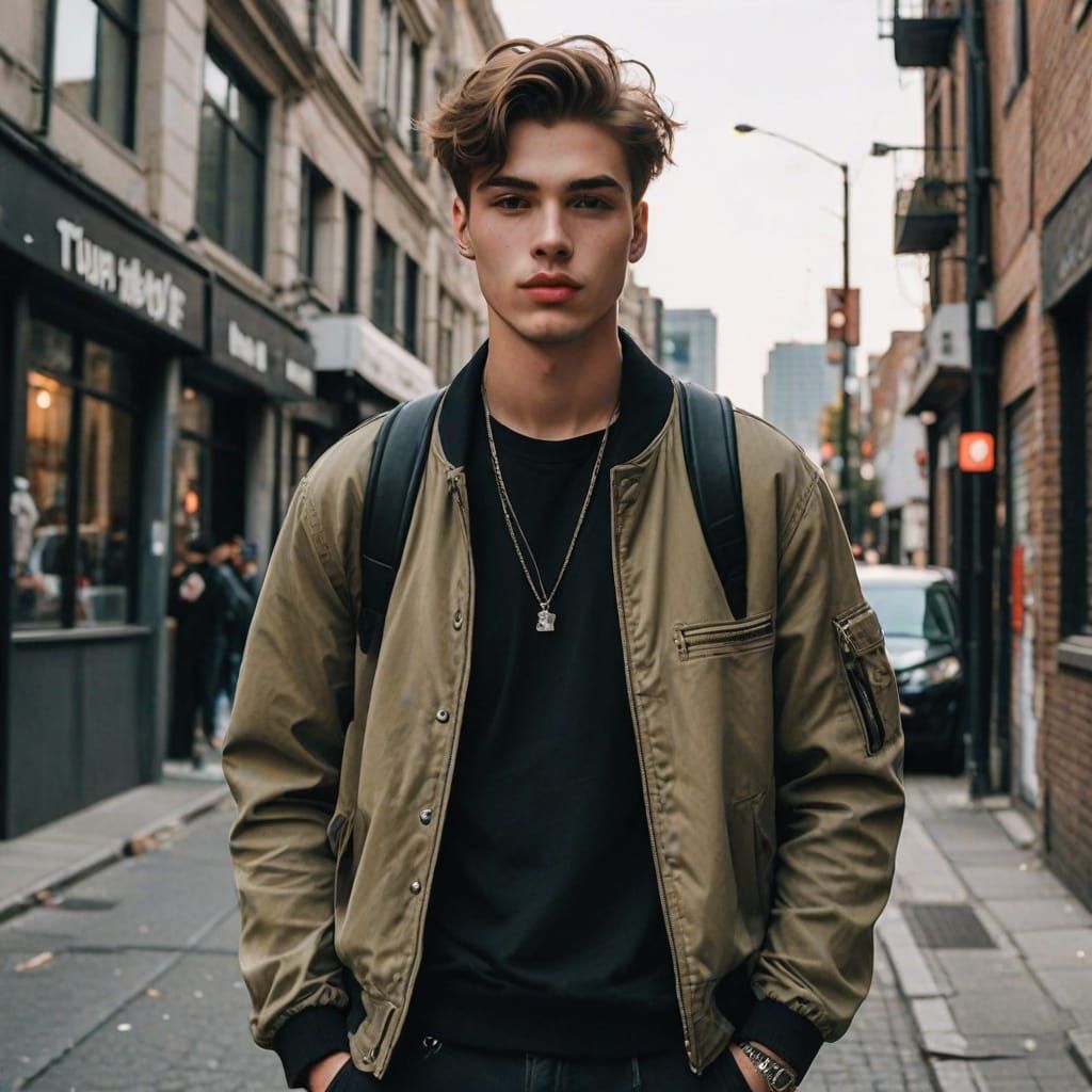 Cyberpunk Youth in Trendy Attire