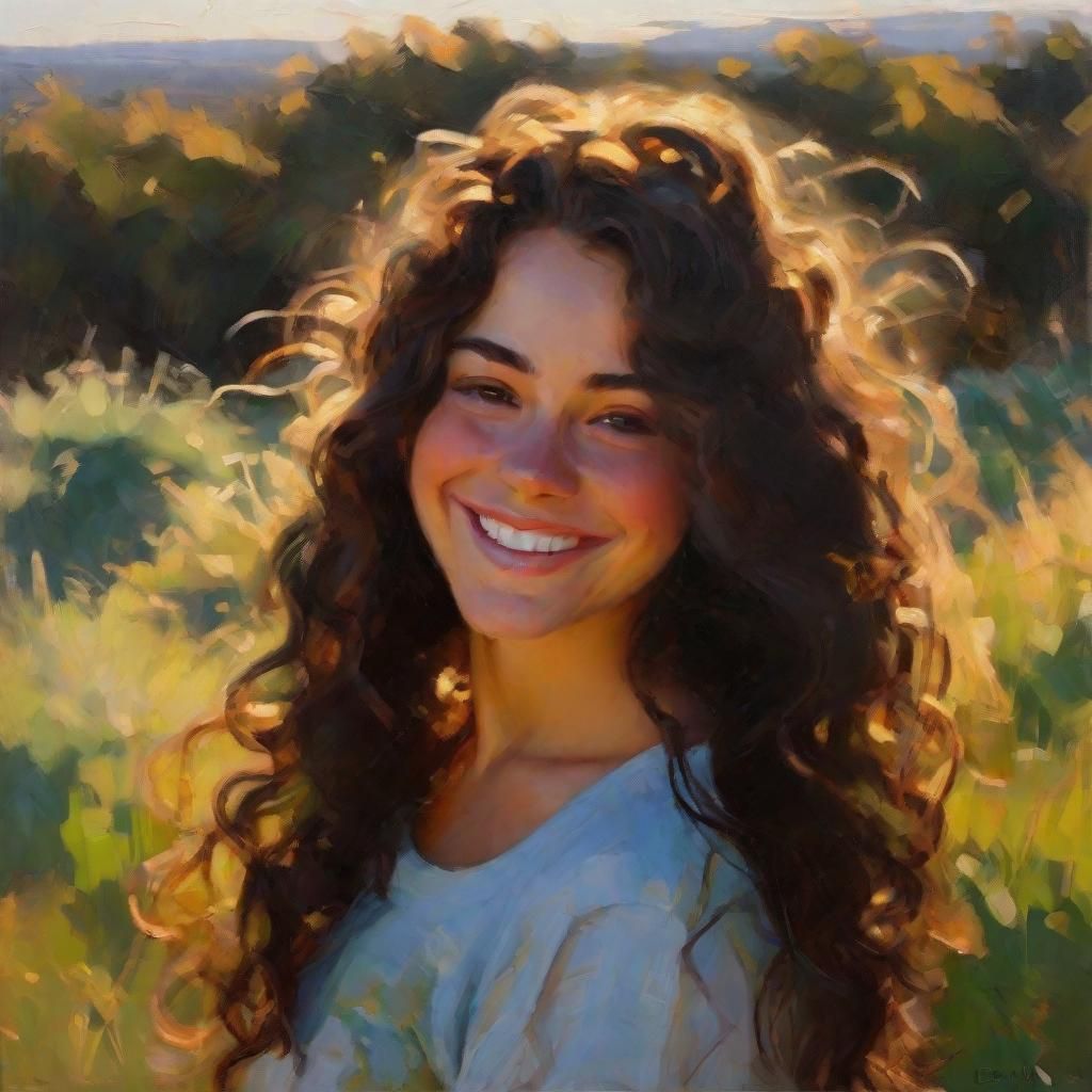 Ethereal Young Woman in Golden Hour