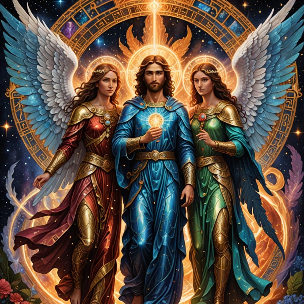 Angelic Forces Unite for Miraculous Cosmic Art