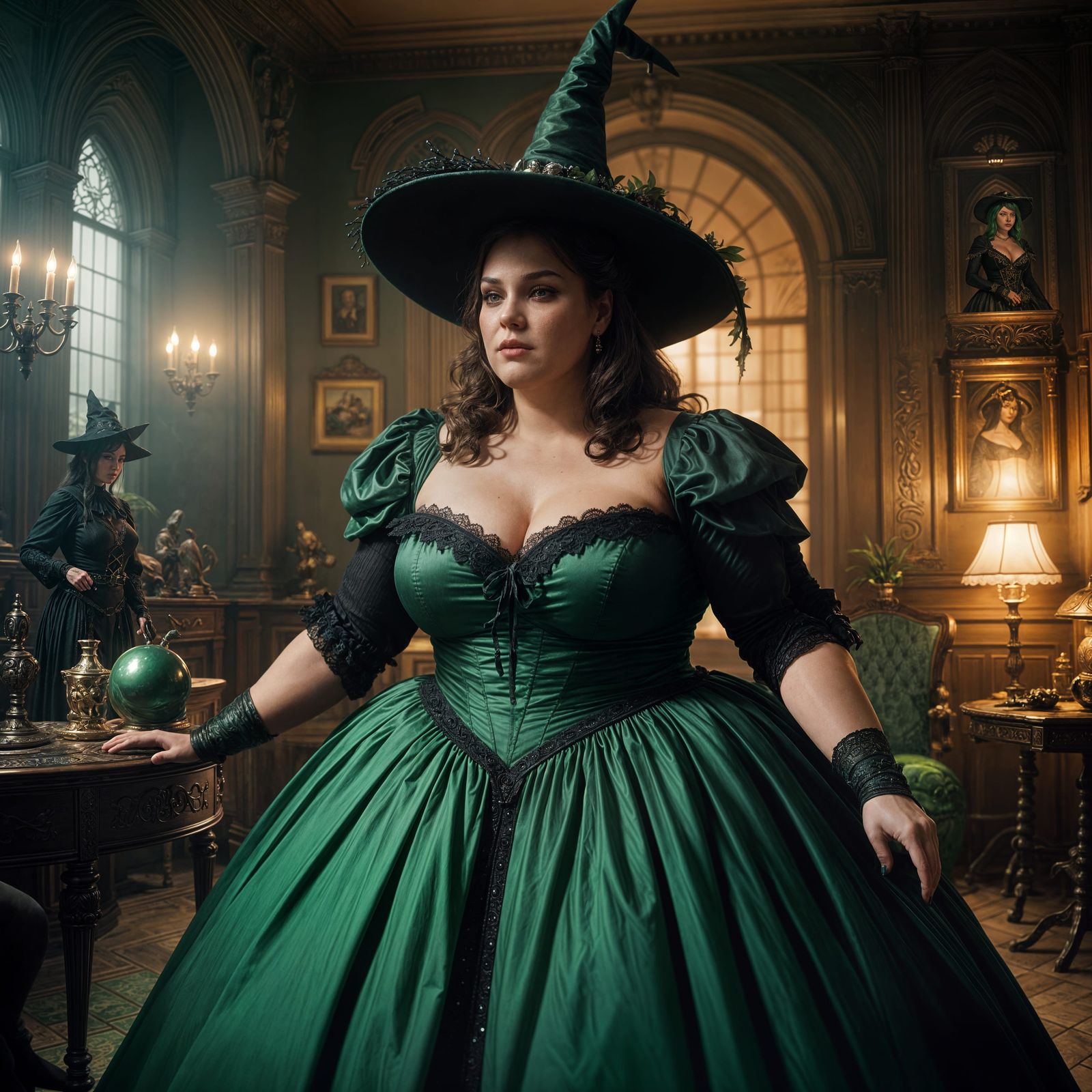 Cinematic Bbw Witch in Epic Fantasy