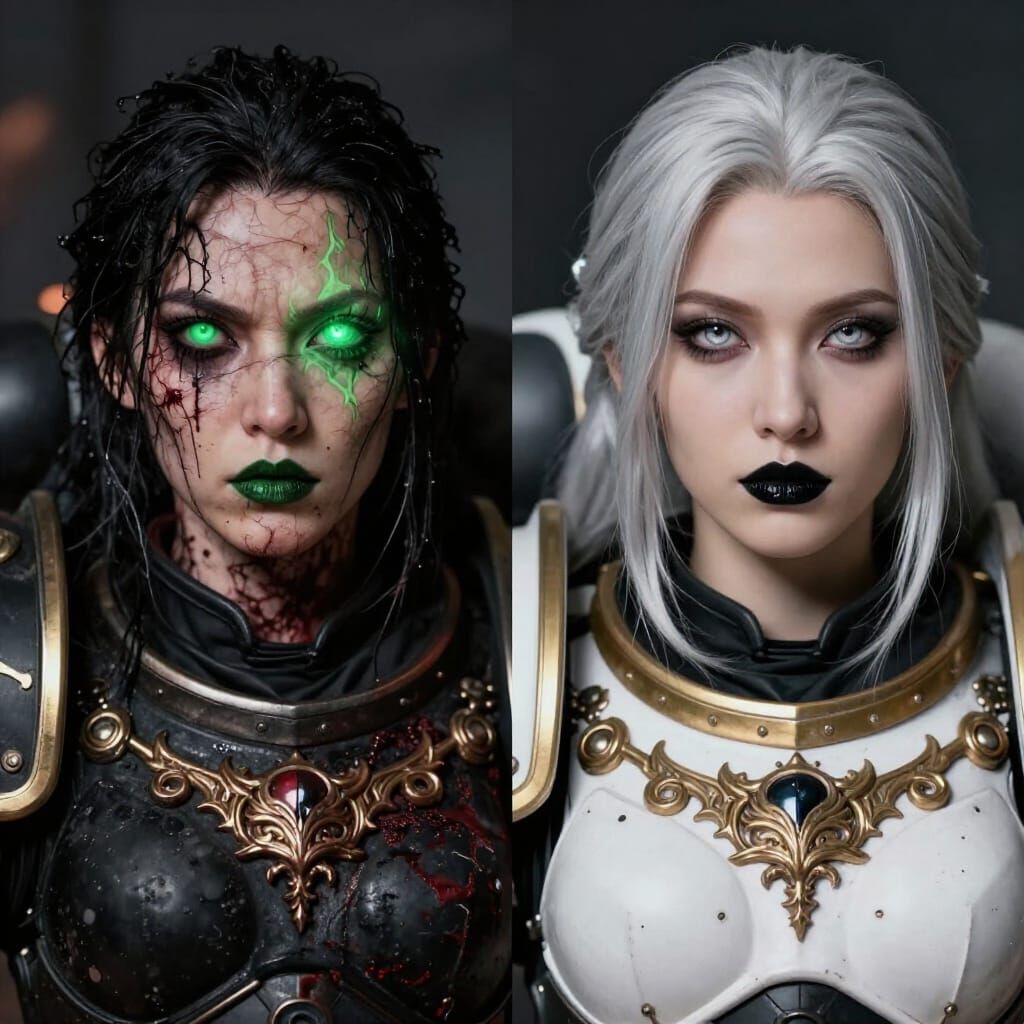 Warhammer 40K Battle Sister Split Portrait