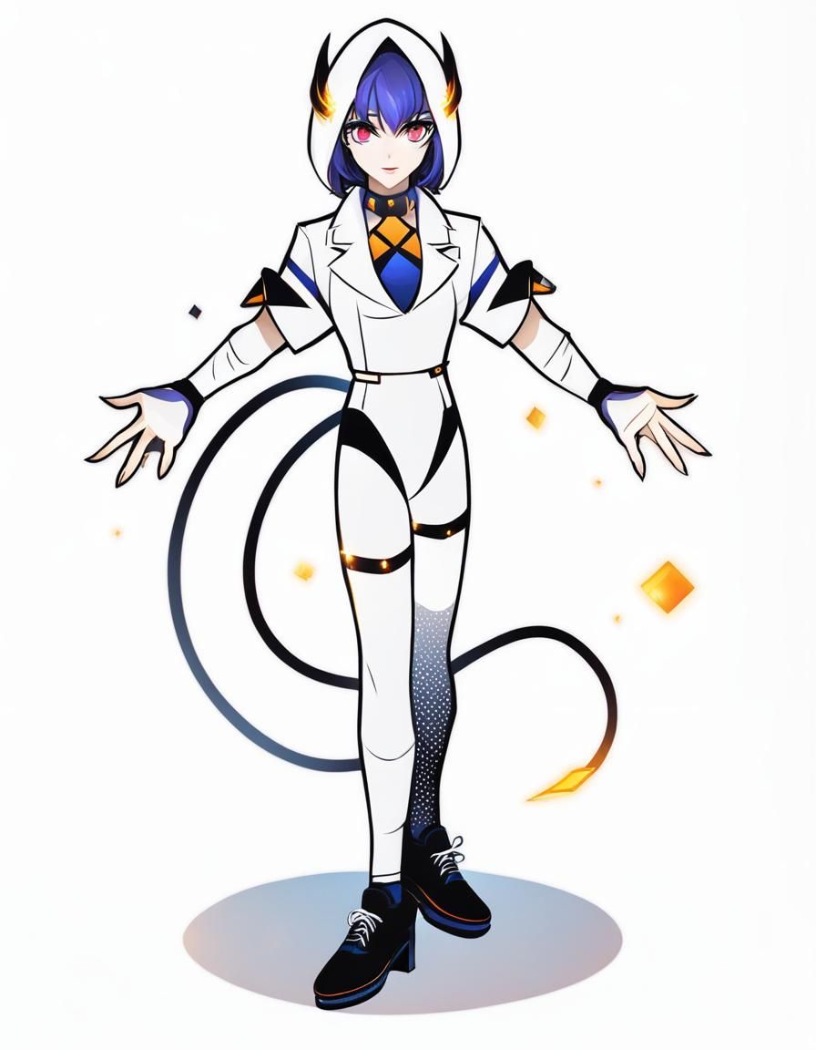 Stylish Female Character in Fashionable Style