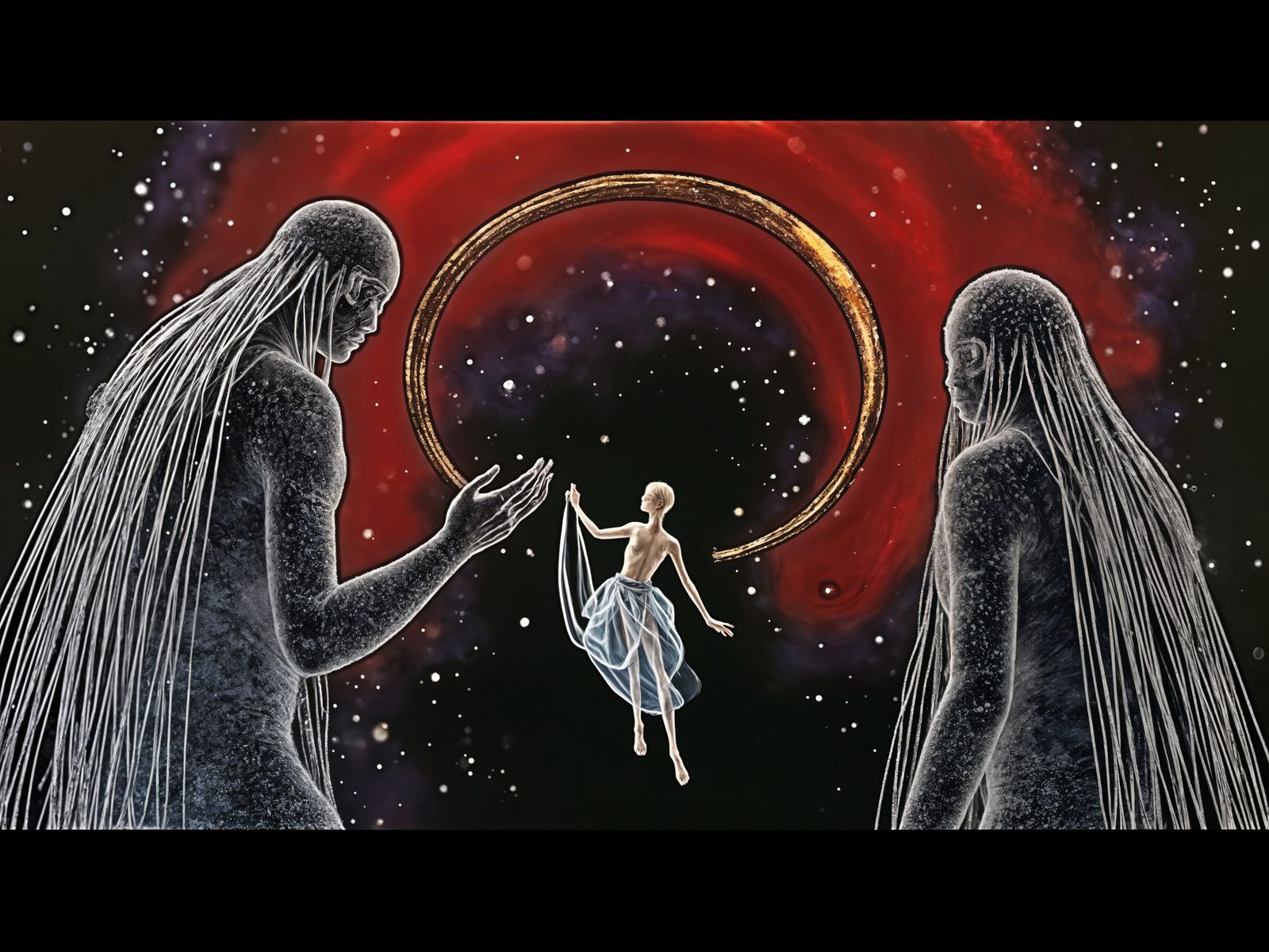 Ethereal Cosmic Voyager in Infinite Expanse