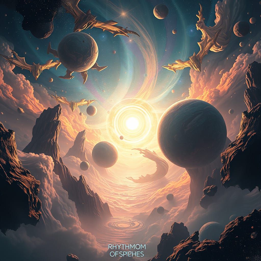 Ethereal Celestial Odyssey in Vibrant Complementary Hues