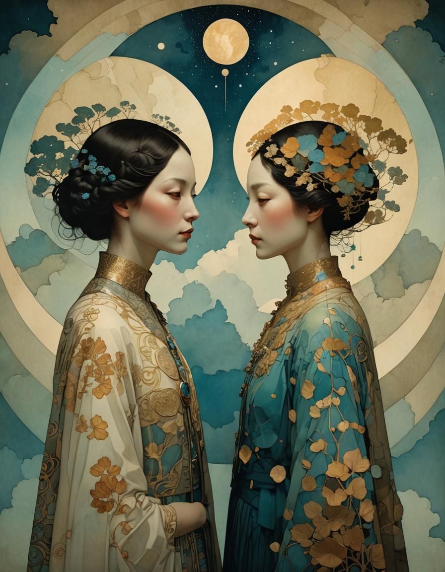 Duality Portrait in a Surreal Style