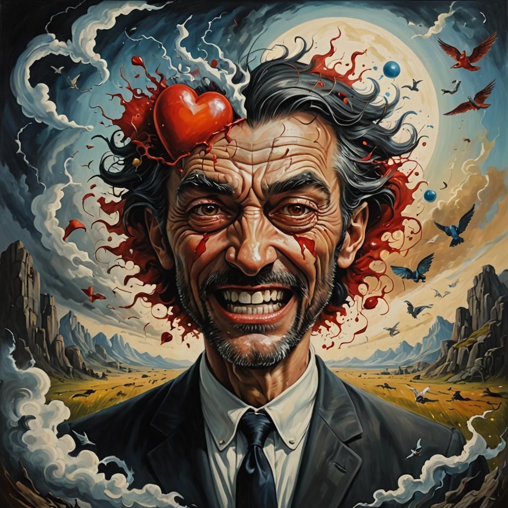 Surrealist Image of Joy Through Release of Anger