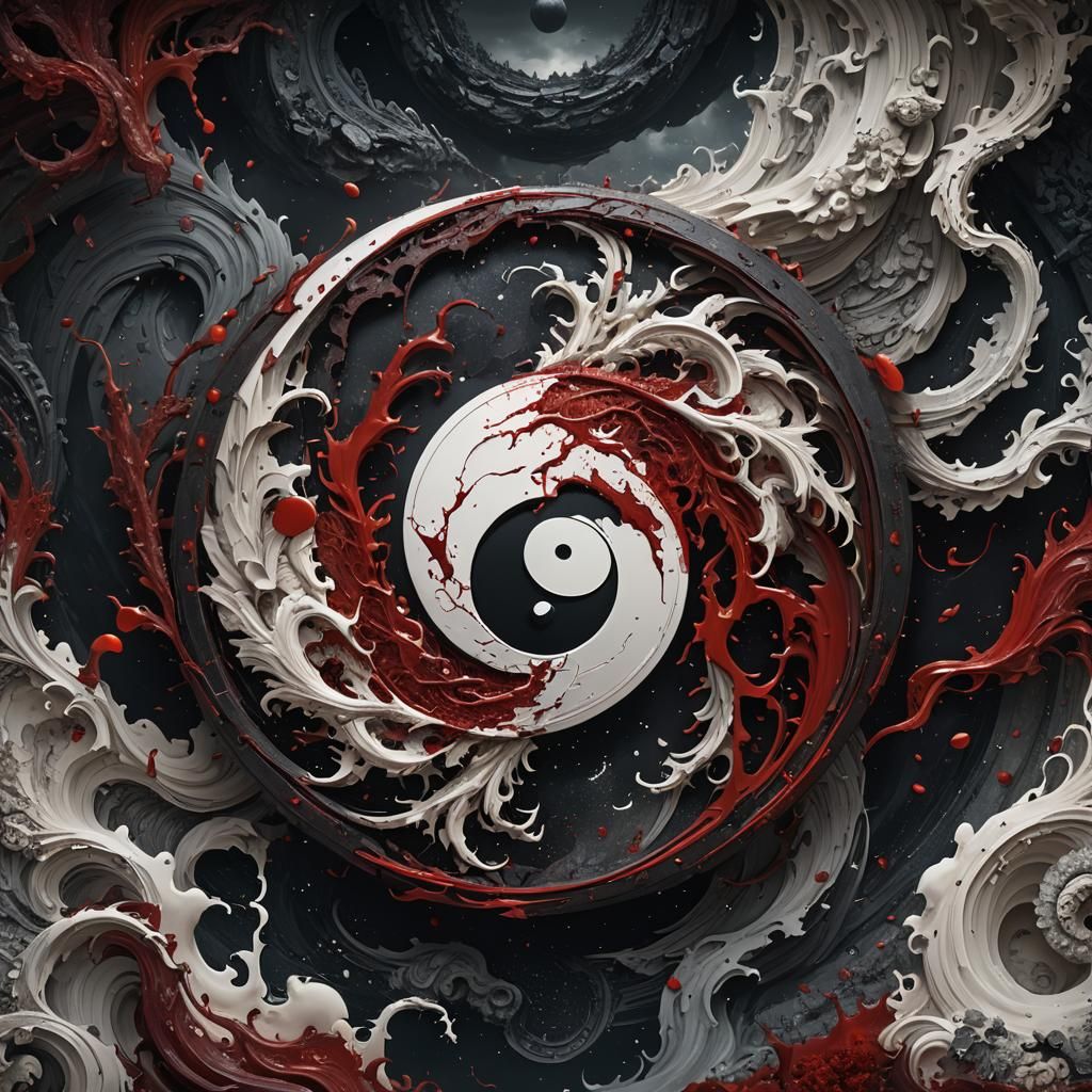 Striking Yin and Yang Blood Symbol