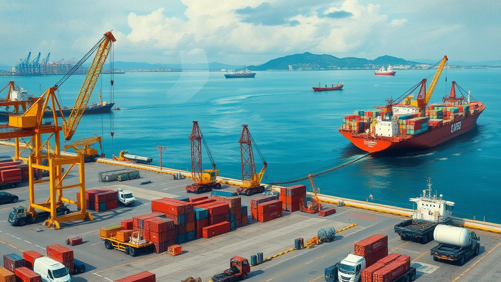 Stormy Wharf Construction in Expressionist Style