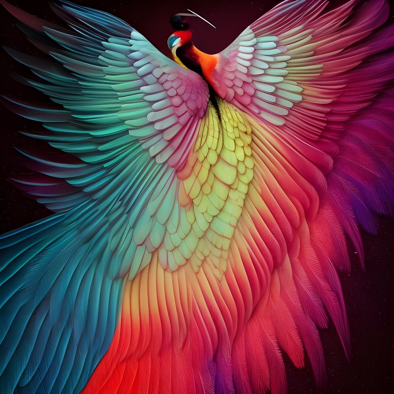 Exotic Bird Wing Macro Photography Hyperrealism
