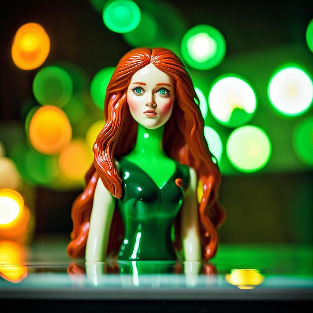 Enamel Glass Figurine of a Scandinavian Woman