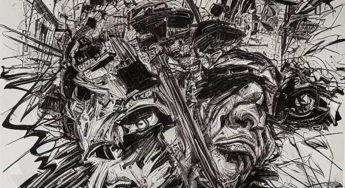 Chaotic Destruction as Dynamic Ink Drawing in Kim Jung Gi St...