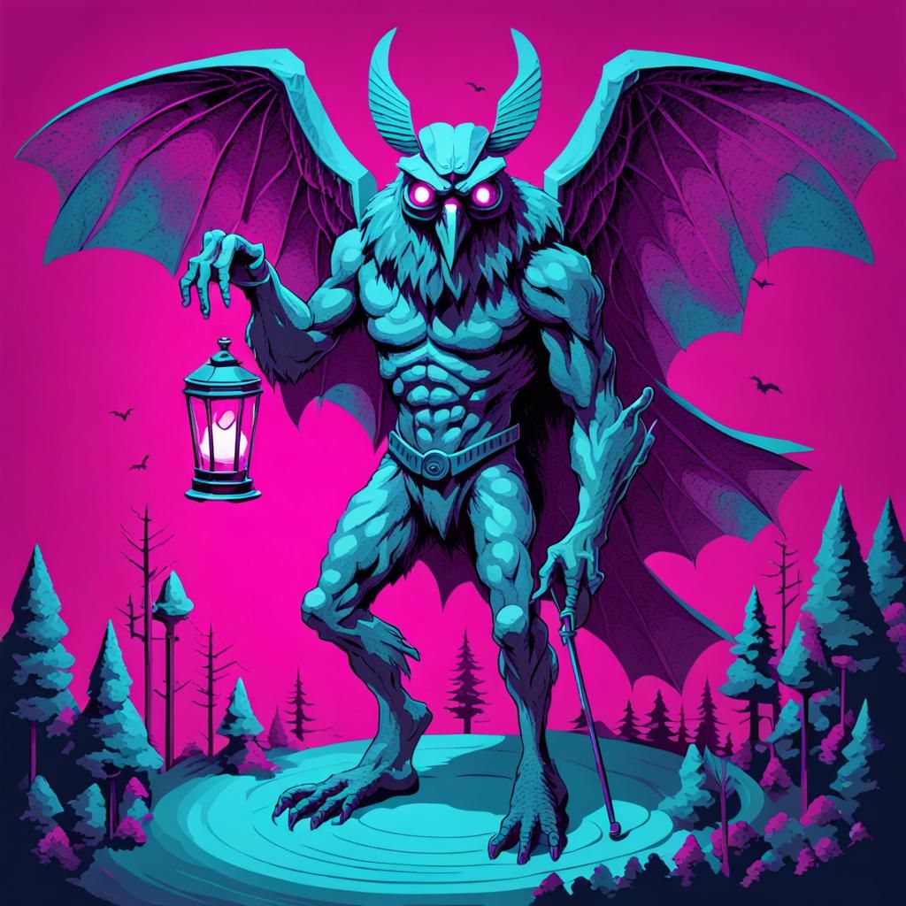 Mothman Cryptid: Isometric Tarot Illustration