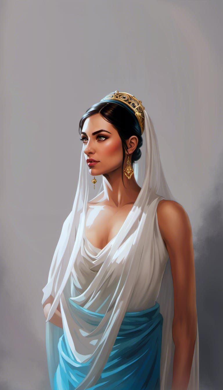 Ancient Assyrian Princess in Detailed Comic Art