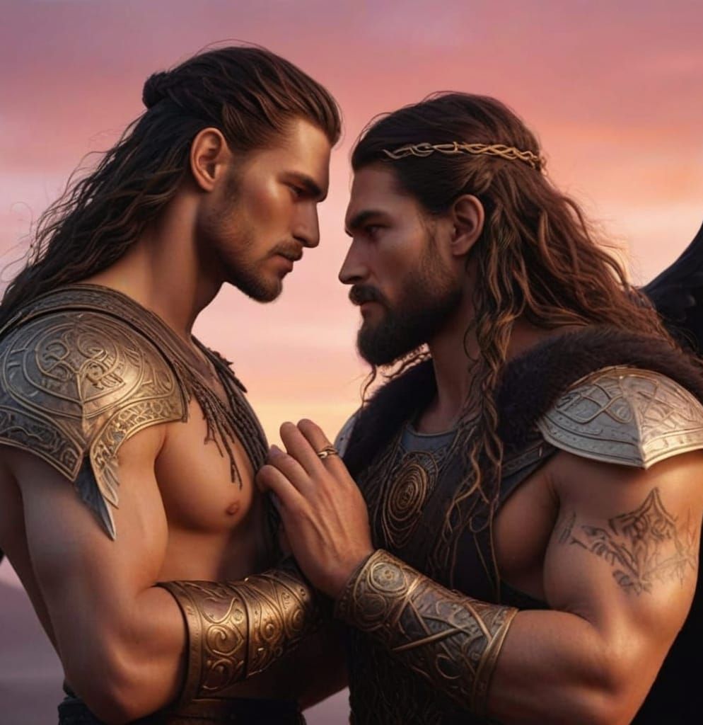 Viking Lovers Embrace at Dawn, Nordthra Style