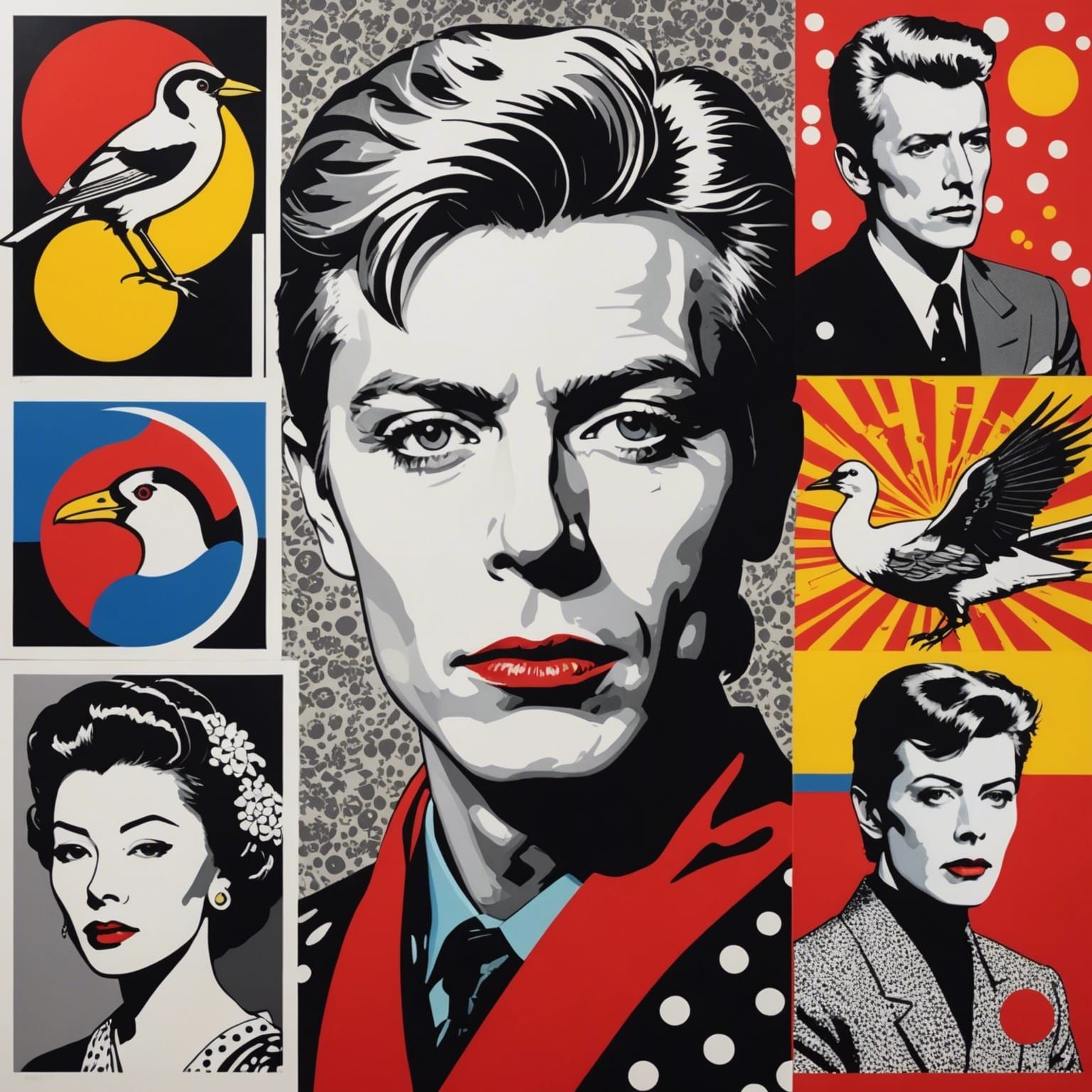 Boat on Moonlit Water in Pop Art Style