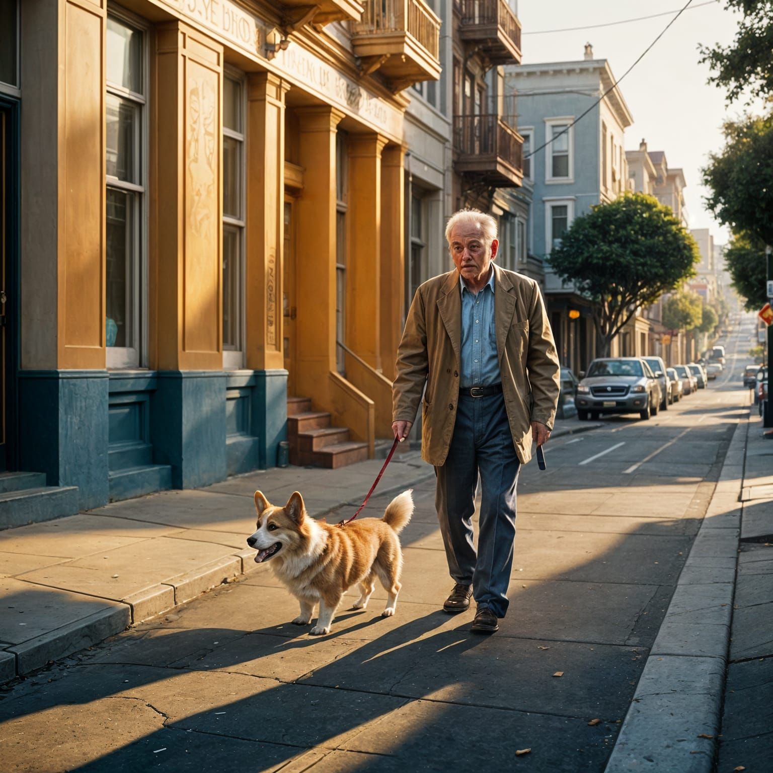 Man and Corgi in San Francisco