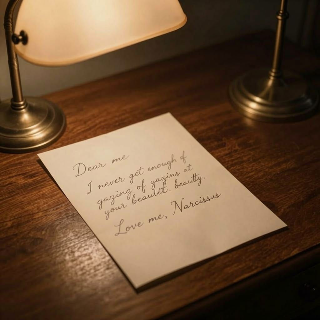 Vintage Love Letter on Desk in Soft Cinematic Light