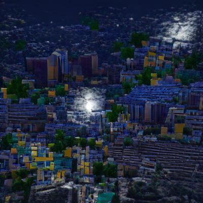 Moonlit Futuristic Cityscape in 8K Resolution