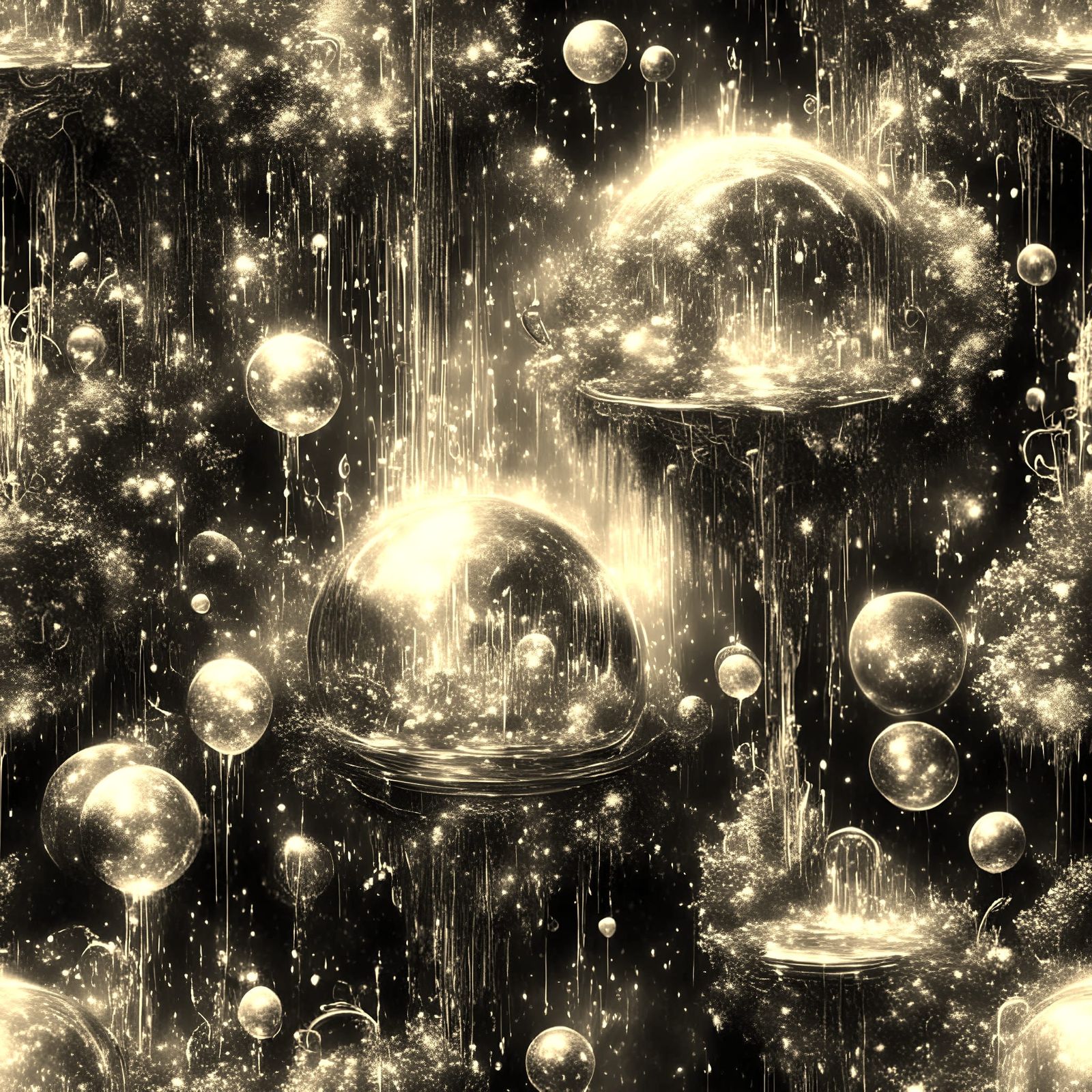 Futuristic Alien Water Garden in Radiant Sunlight