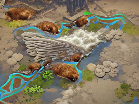 Angelic Beavers Building Dam on River Styx in 4K