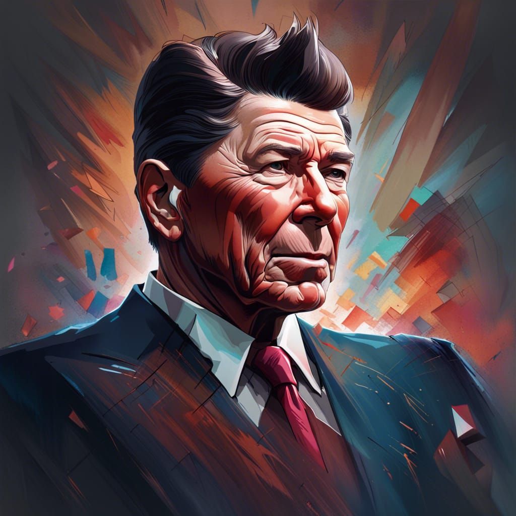 Reagan Portrait in Trending Art Style