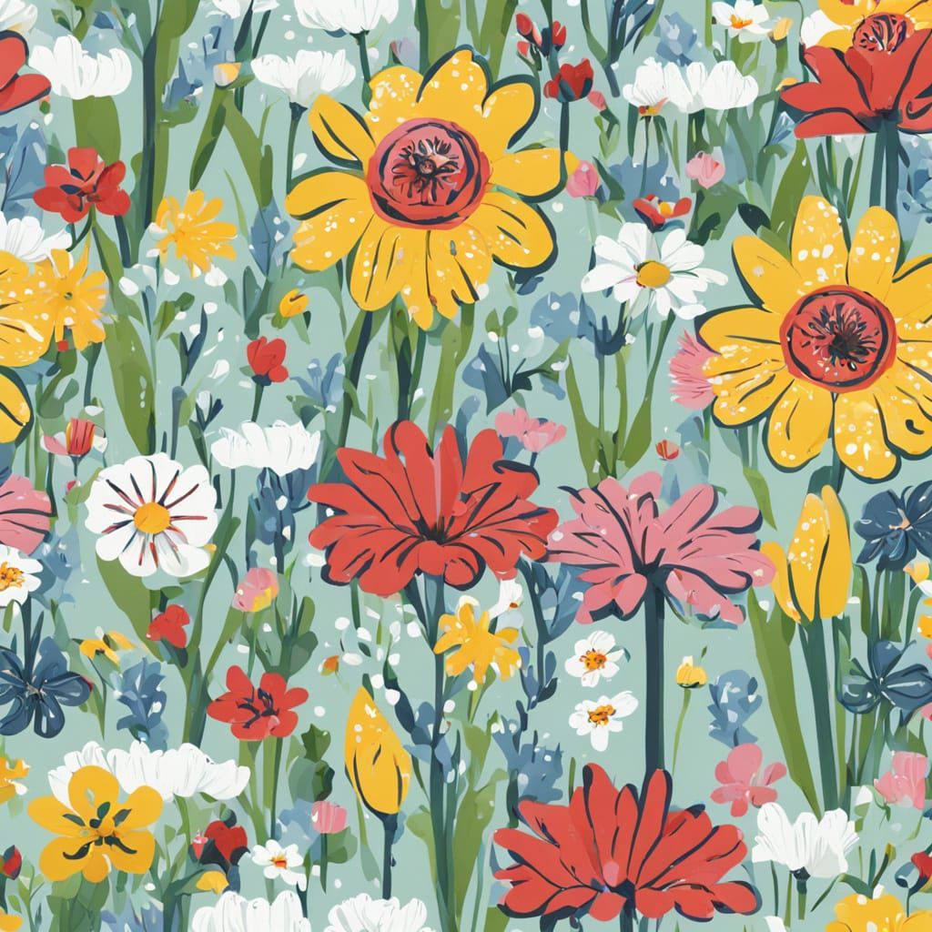 Blooming Spring Florals in Watercolor Style