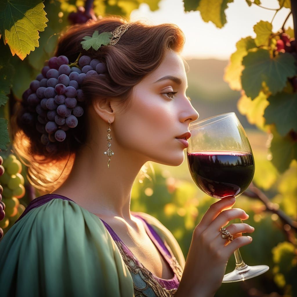Elegant Art Nouveau Woman in Sonoma Valley