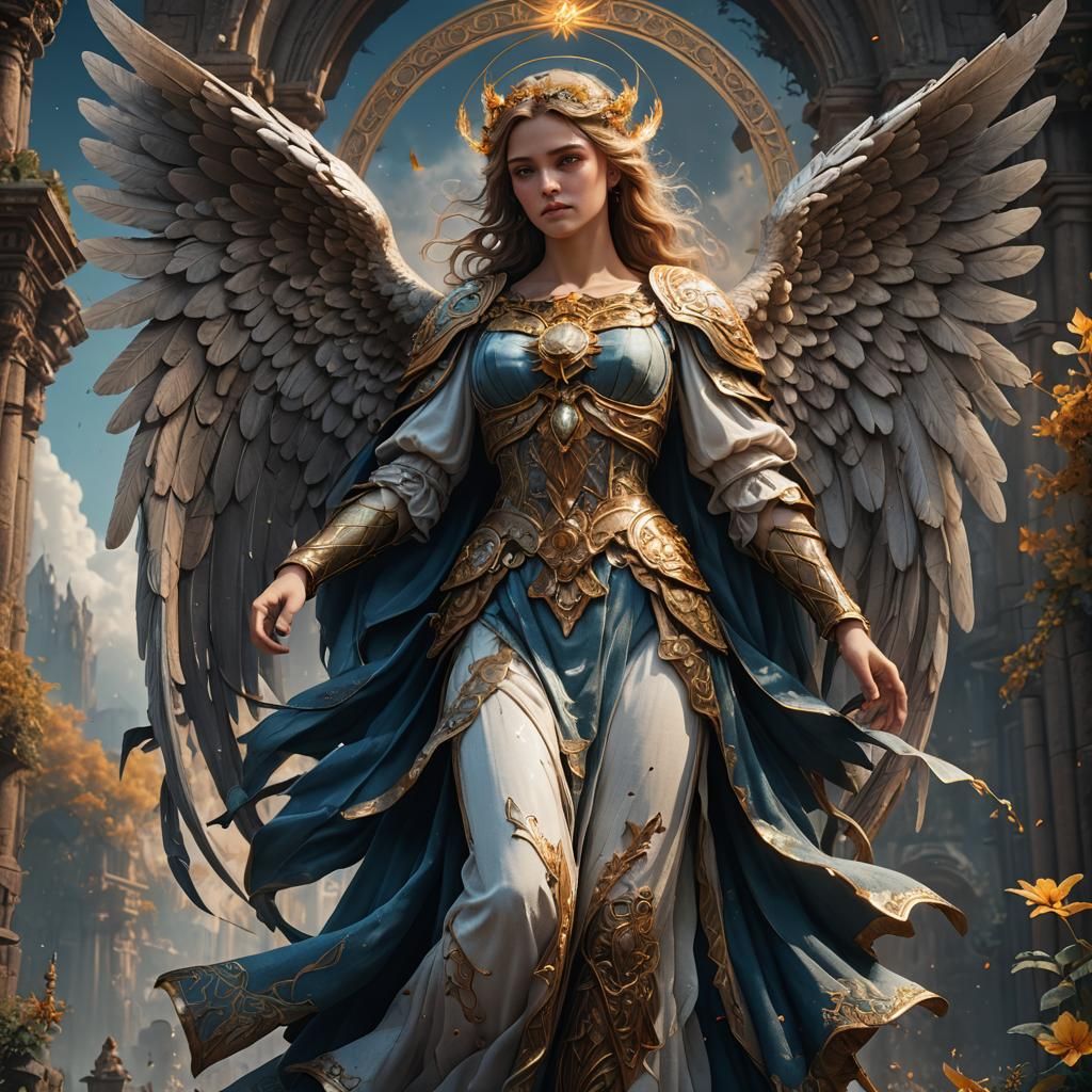 Beautiful Guardian Angel in Detailed Matte Painting