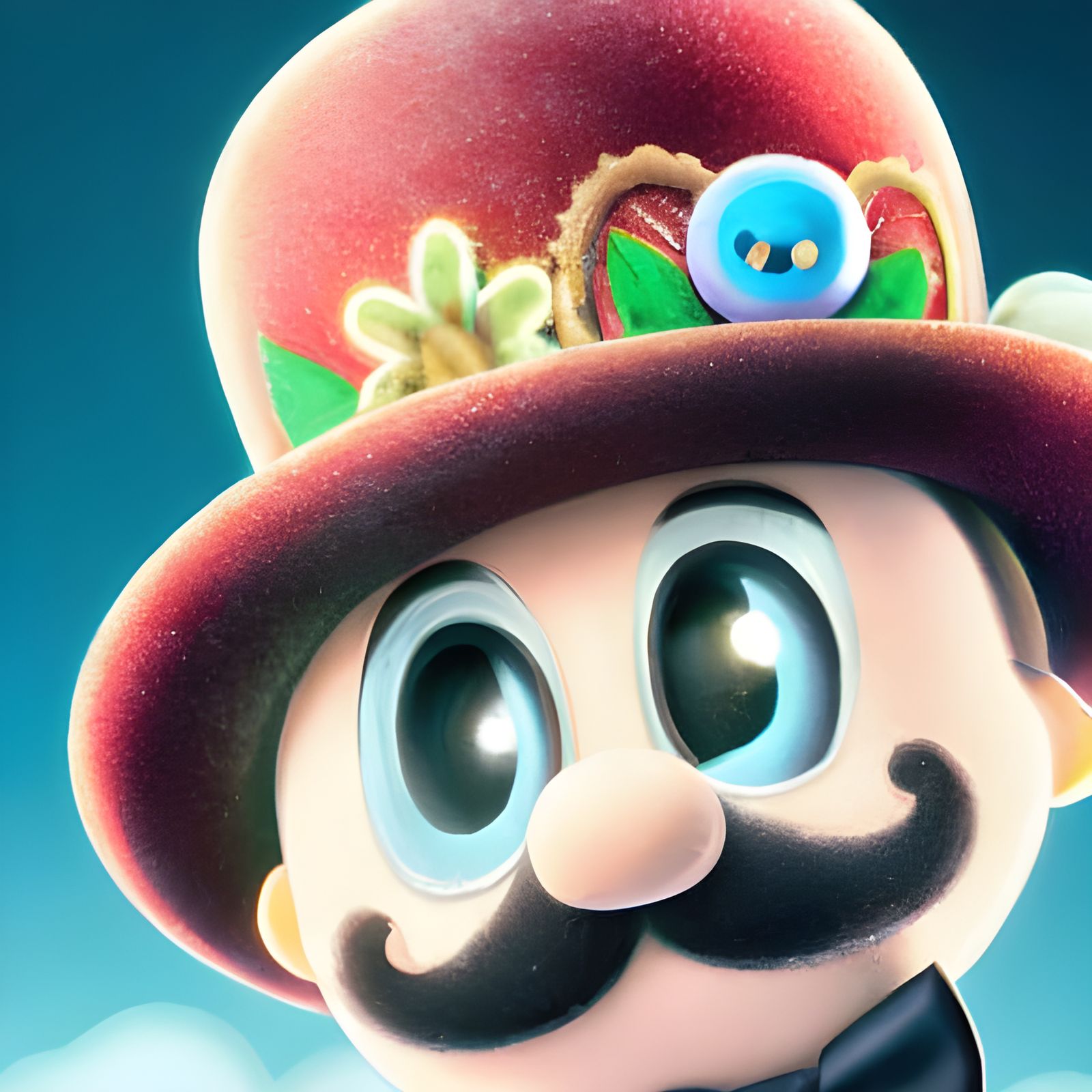 Marioastronaut in Top Hat: 3D Rendered Space Art